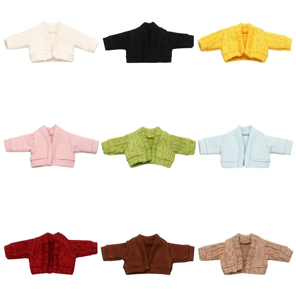 For OB11 Clothes Tops Cute Knitted Sweater Candy Color Coat For 1/12BJD Dolls Accessories 1/11Dolls Dressing Clothes Gift Toys