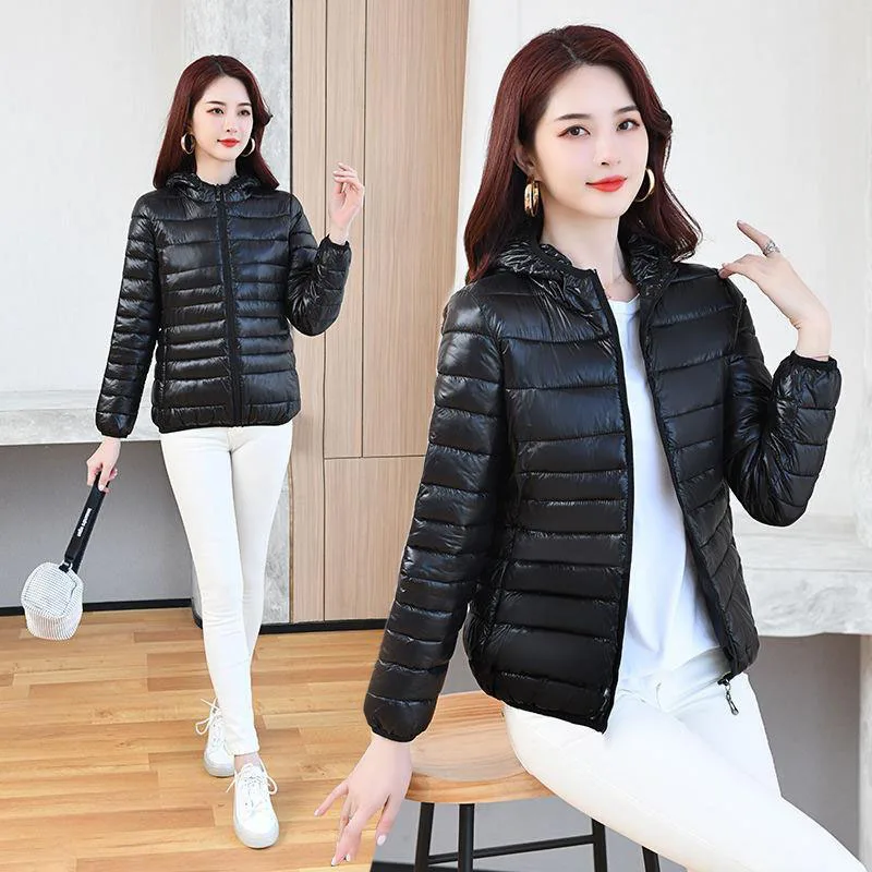Down Coats autumn winter new lightweight light down cotton jacket women short Korean version slim fit slimming hooded jacket