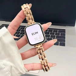 Thin Metal Strap For Apple Watch Band 45mm 49 41 40 44 42 46 38mm Women Bracelet iWatch Series 10 9 8 7 se 6 5 4 Wristband Belt