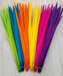 5Pcs/Lot! 45-54CM  Wholesale Colored Ringneck Pheasant Tail Feathers for Crafts  Large Decorative Feather Tail Festival Carniva