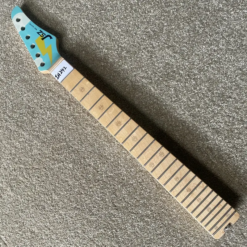 IN242 Mini ST Electric Guitar Neck 24 Frets Short Scales Length Trussrod from Hell Custom Designed Inlay Replace DIY Parts