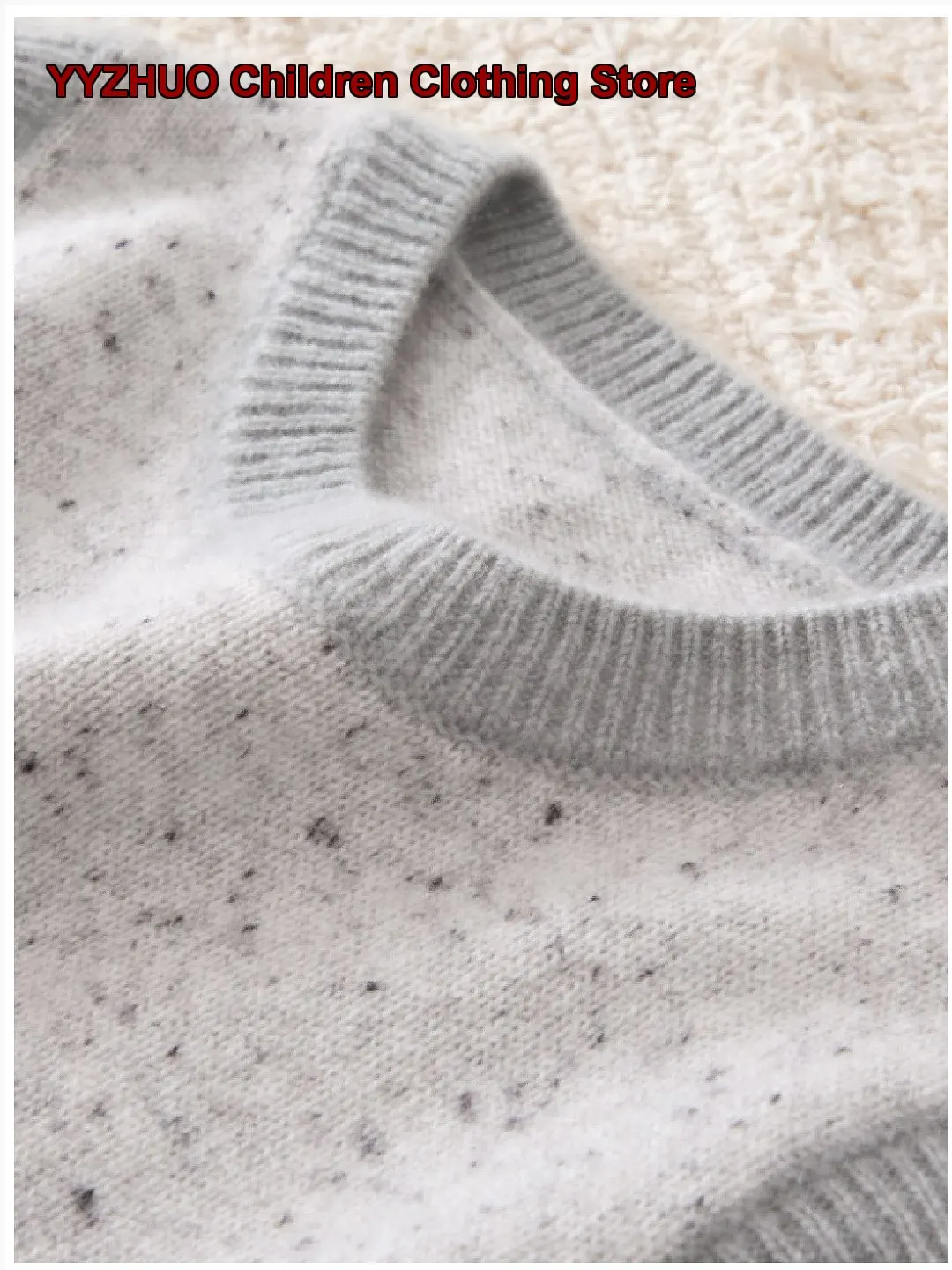 Dot Yarn Kids Cashmere Sweater Round Neck Boys Cashmere Vest Girls Solid Base Layer Top
