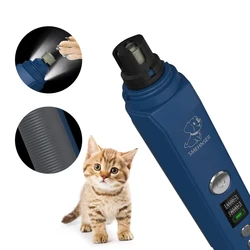 LED Light Electric Dogs Cat Nail Clippers Dogs Nail Grinder Quiet Pet Paws Nail Cutter Grooming Tools for Small Large Dogs