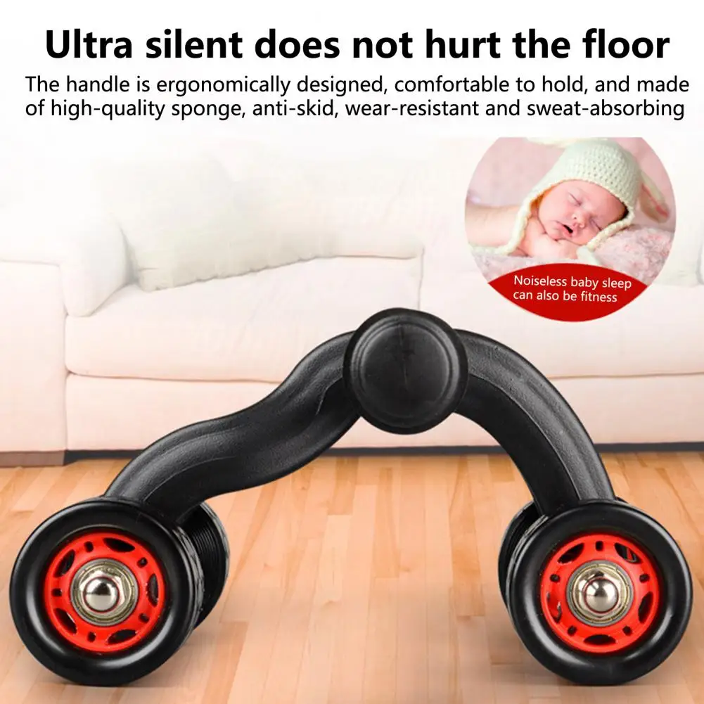 Ab Wheel Roller Stable Ab Training Wheel Simple Operation Strong Grip  Useful Indoor Outdoor 4-Wheeled Ab Muscle Wheel