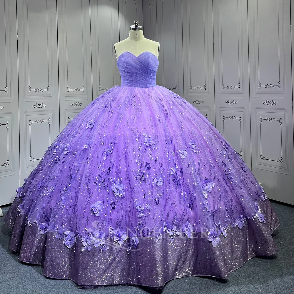 

Фиолетовые платья Quinceanera без бретелек по индивидуальному заказу Корсет с бисером на спине Sweet 16, Vestido De 15 Anos, свадебные платья de 15 quincea сроки