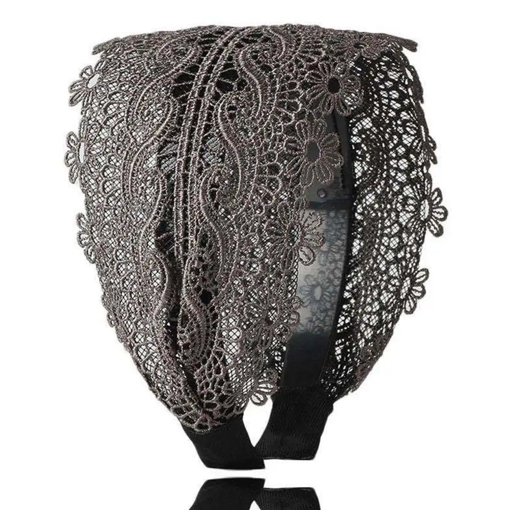 Ornamento Panno per il lavaggio del viso Fiore Design alla moda Fascia in pizzo Stile coreano Abbigliamento per capelli Fascia per capelli larga laterale Accessori per capelli da donna