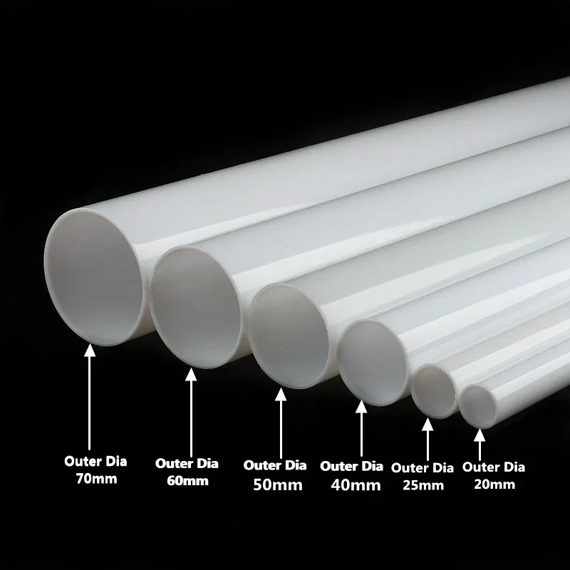 

OD 16~70mm White Acrylic Tube Aquarium Fish Tank Supplies water Plexiglass Pipe Garden lampshade Fittings Holder Case DIY