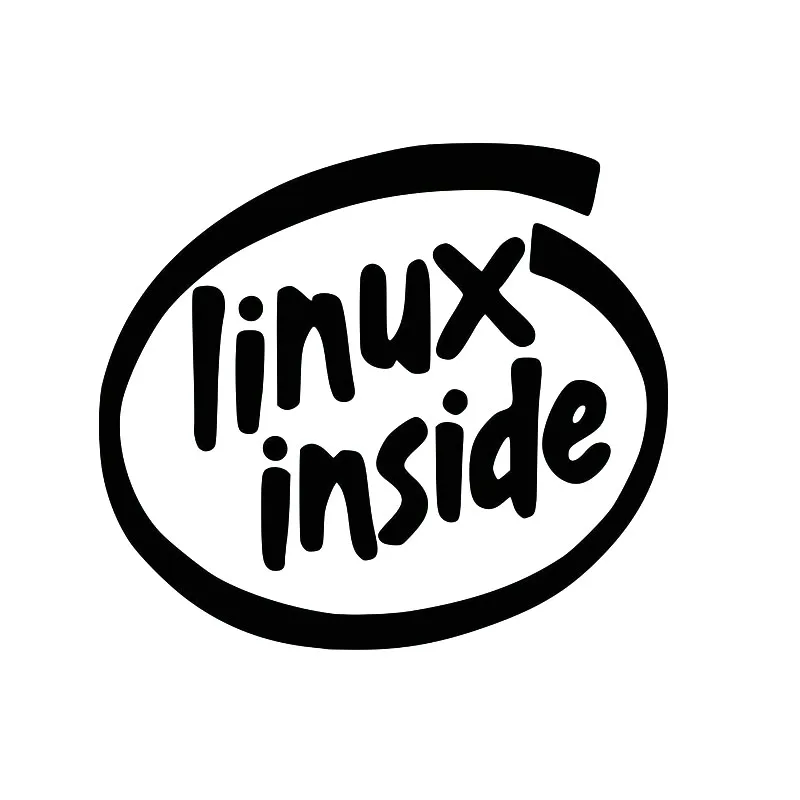 LINUX INSIDE Waterproof Vinyl Tech Slogan Decal Sticker For Car Windshield Window Motorcycle Exterior Styling Decor Accessories