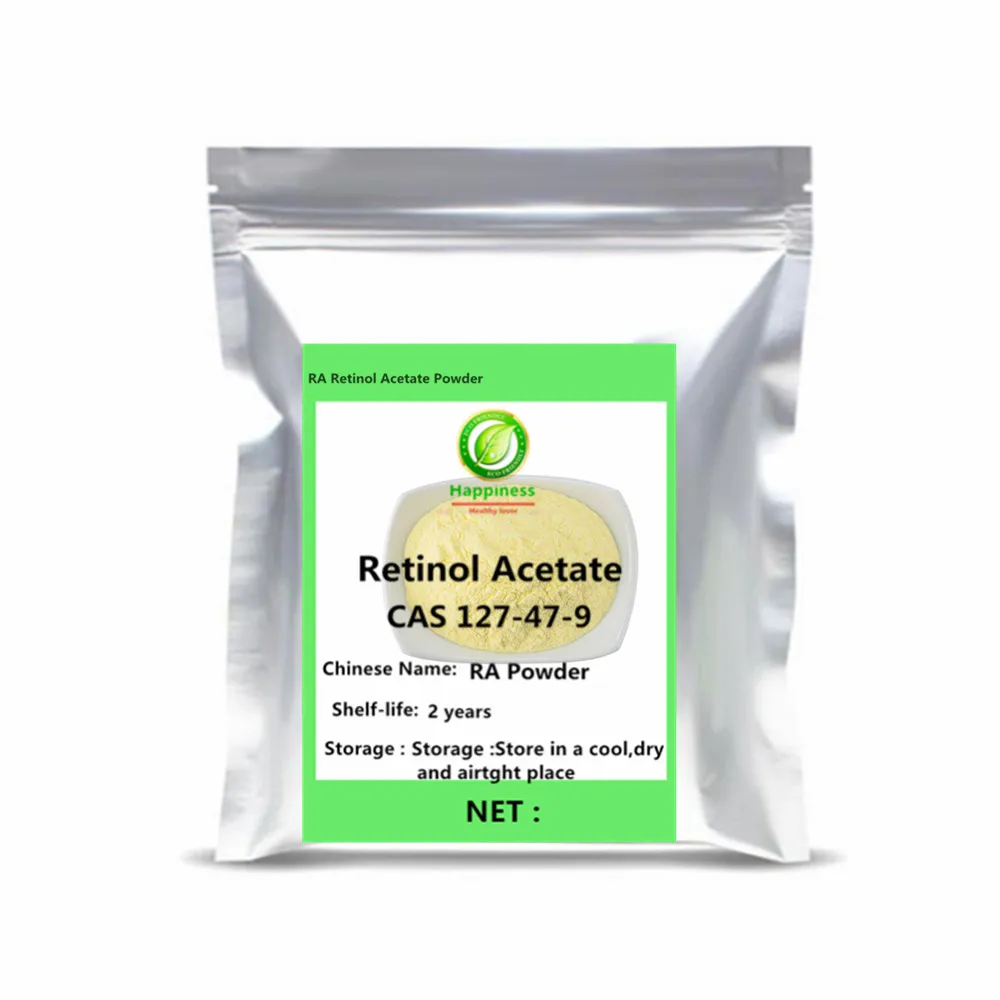 98% RA Retinol Acetate Powder CAS 127-47-9 Cosmetic Grade Anti Aging Reduce Fine Lines Smooth Skin Brighten Dull Complexion DIY