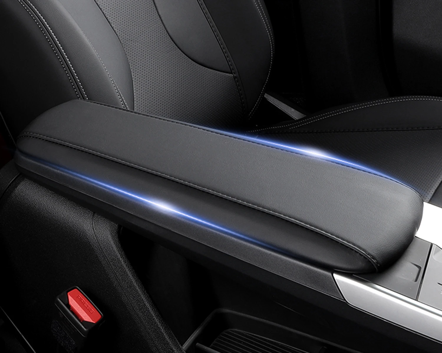 For BMW X1 U11 2023 2024/ iX1 2022-2024 Black Center Console Armrest Leather Case Cover Car-Styling Interior Parts Accessories