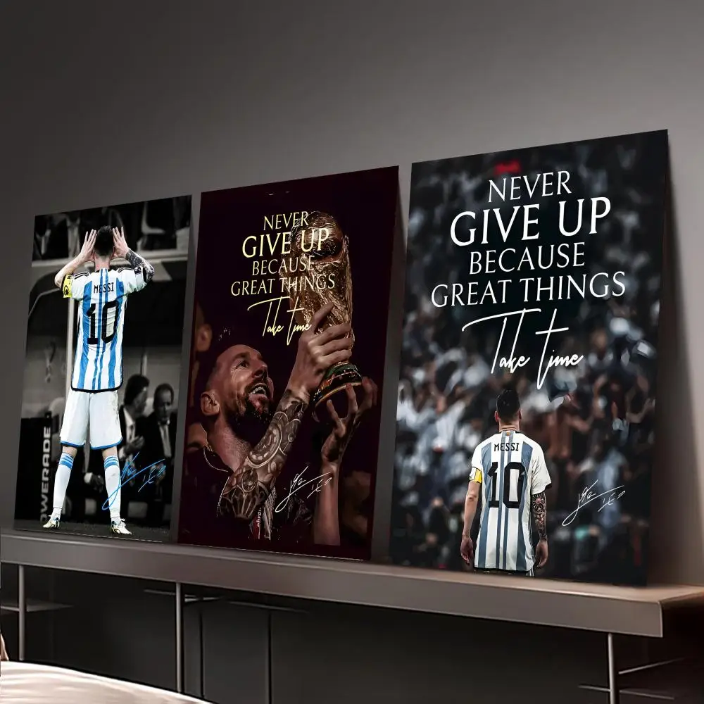 Football Star Lionel M-Messi Painting Calligraphy Canvas Painting Art for Bedroom Room Home Decor Wall Decoration Decals
