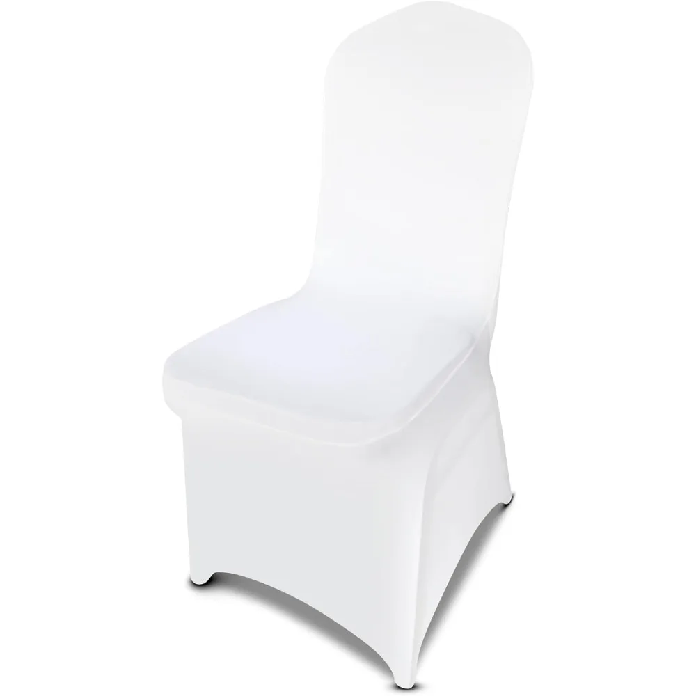 

50 упаковок белых эластичных чехлов на стулья — высококачественные чехлы из полиэстера и спандекса для свадеб, вечеринок, банкетов и столовых мероприятий