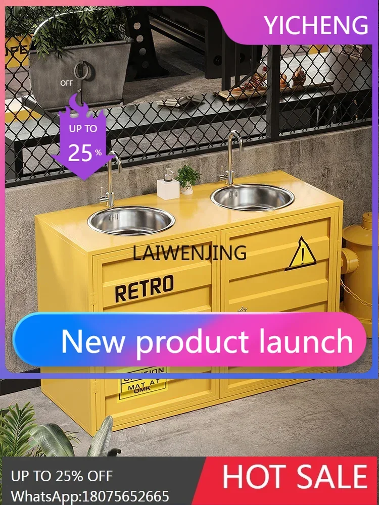 

LYY wrought iron retro storage cabinet creative bathroom toilet industrial wind sink