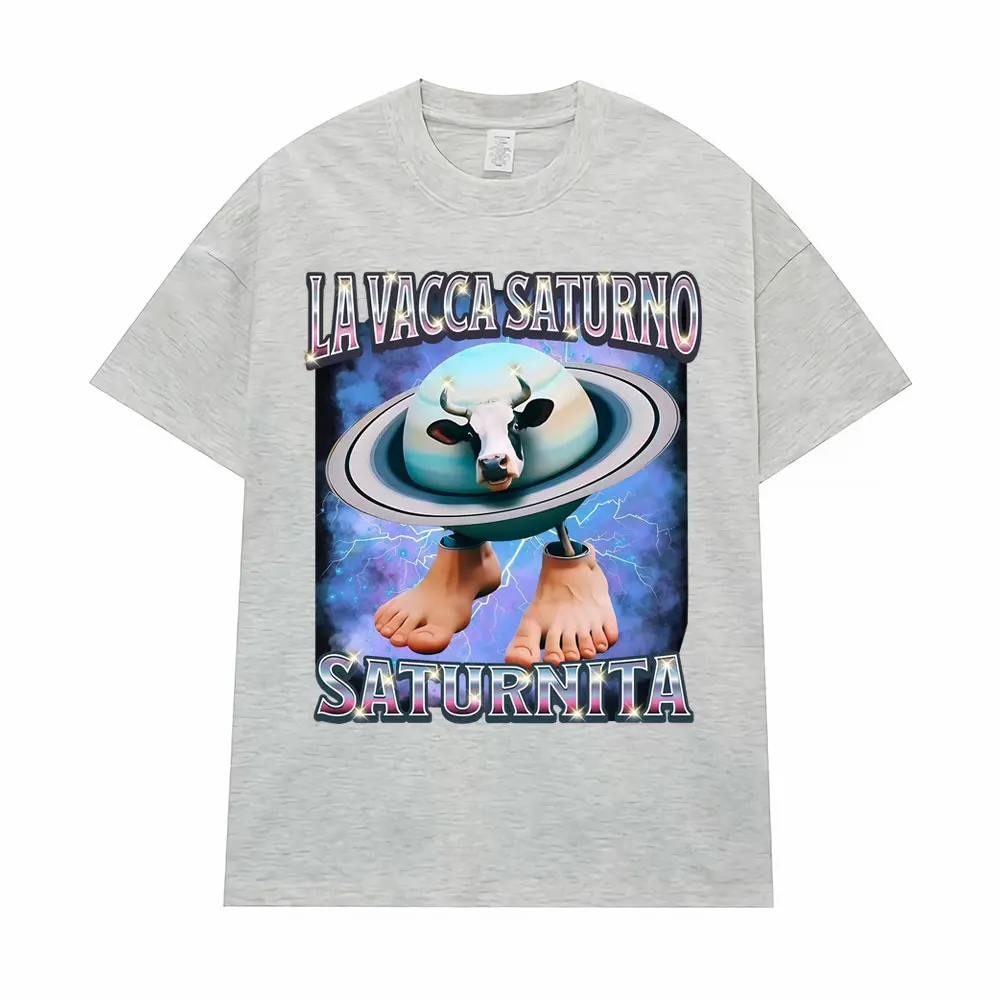 لا فاكا زحل زحل مضحك البقرة ميمي تي شيرت للرجال النساء Harajuku الهيب هوب الفكاهة تي شيرت الصيف بلايز الاتحاد الأوروبي حجم فضفاض تي شيرت #5