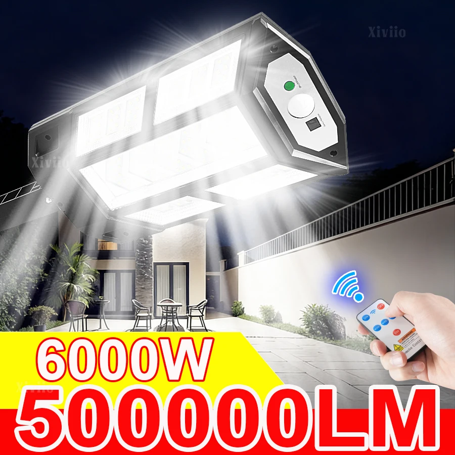 

НОВИНКА: Солнечный светодиодный светильник 6000W/2000W/500W, 500000LM, уличный, с датчиком движения, для сада, улицы, стен, на солнечной энергии