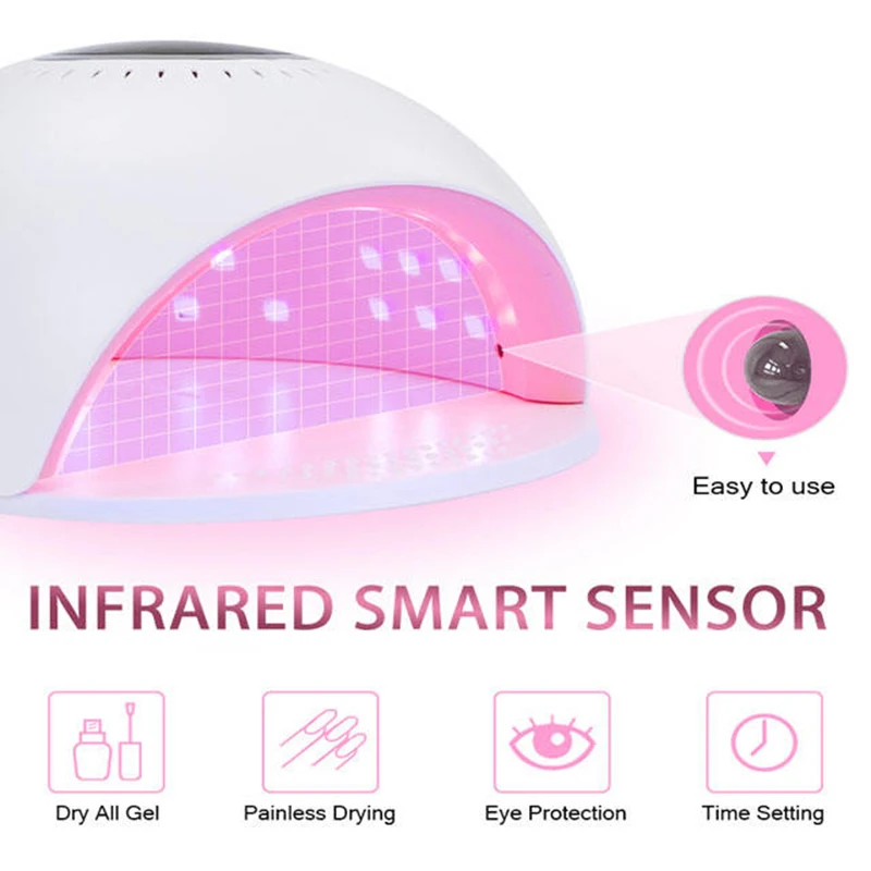 High Power Fast Curing Nail Lamp, Quick Dry UV LED Nail Dryer Manicure Tool for Home & Salon Use