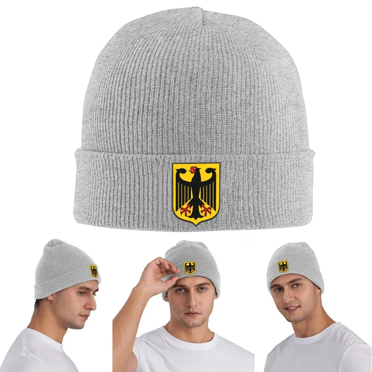 German Coat Of Arms Empire Flag Warm Knitted Cap Winter Knit Bonnet Hat Skullies Beanies Hip Hop Caps for Unisex