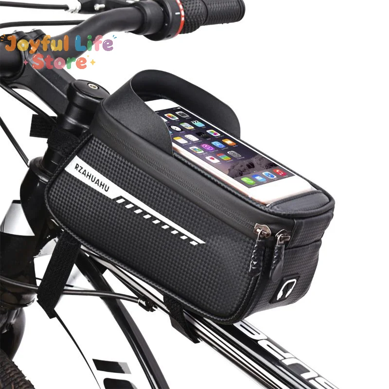 New Bicycle Front Beam Bag Front Tube Cycling Bag Bicycle Waterproof Phone Case Holder Touchscreen Waterproof Bag Accessories