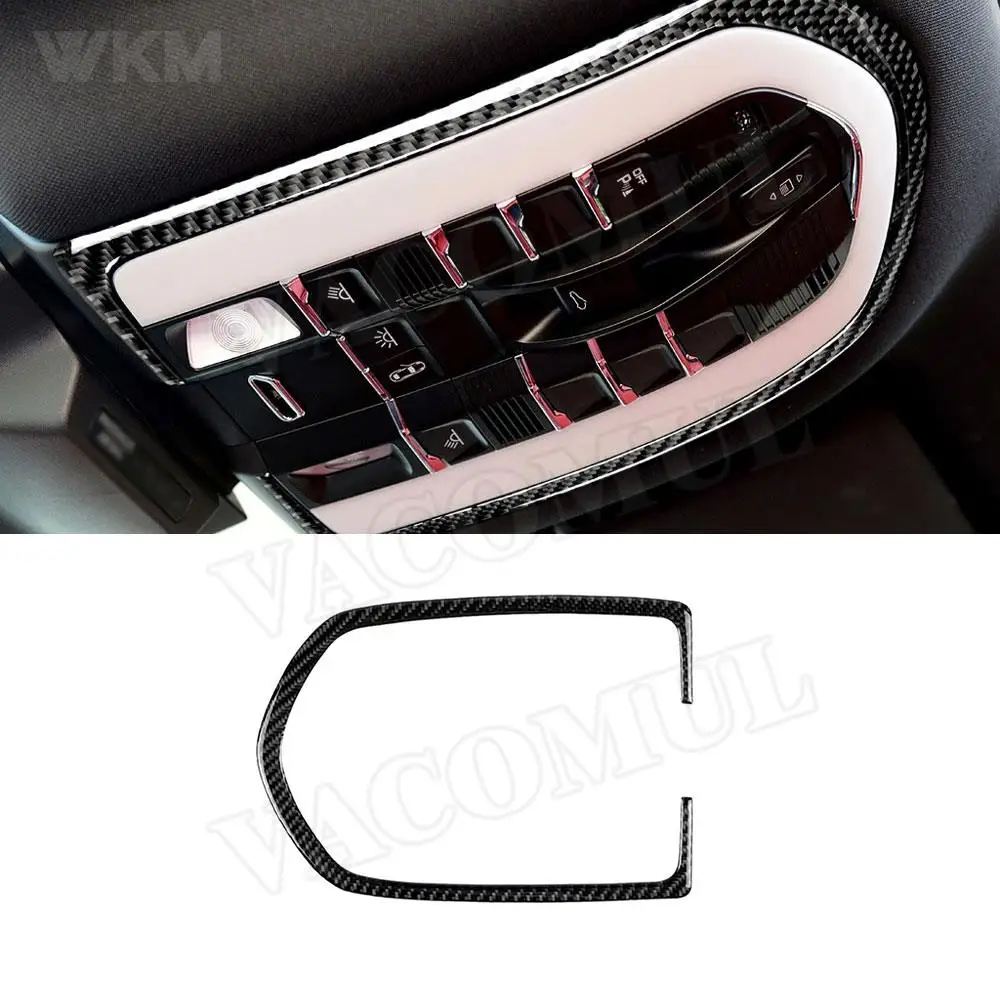 

Carbon Fiber Interior Roof Reading Light Lamp Trim Rim Frame Cover Sticker for Porsche Macan 2015-2018 Car Accessories