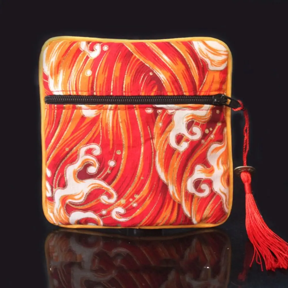 Cloth Chinese Style Coin Pouch Maneki Neko Copper Cash Pendant Cloth Wallet Necklaces Case Bracelet Bag Jewelry Storage Bag