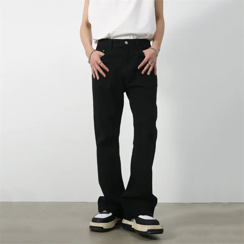 Men's Denim Pants Korean Version Versatile Wide Leg Pants Flare Denim Washed Straight Leg Pants Available In Multiple Colors