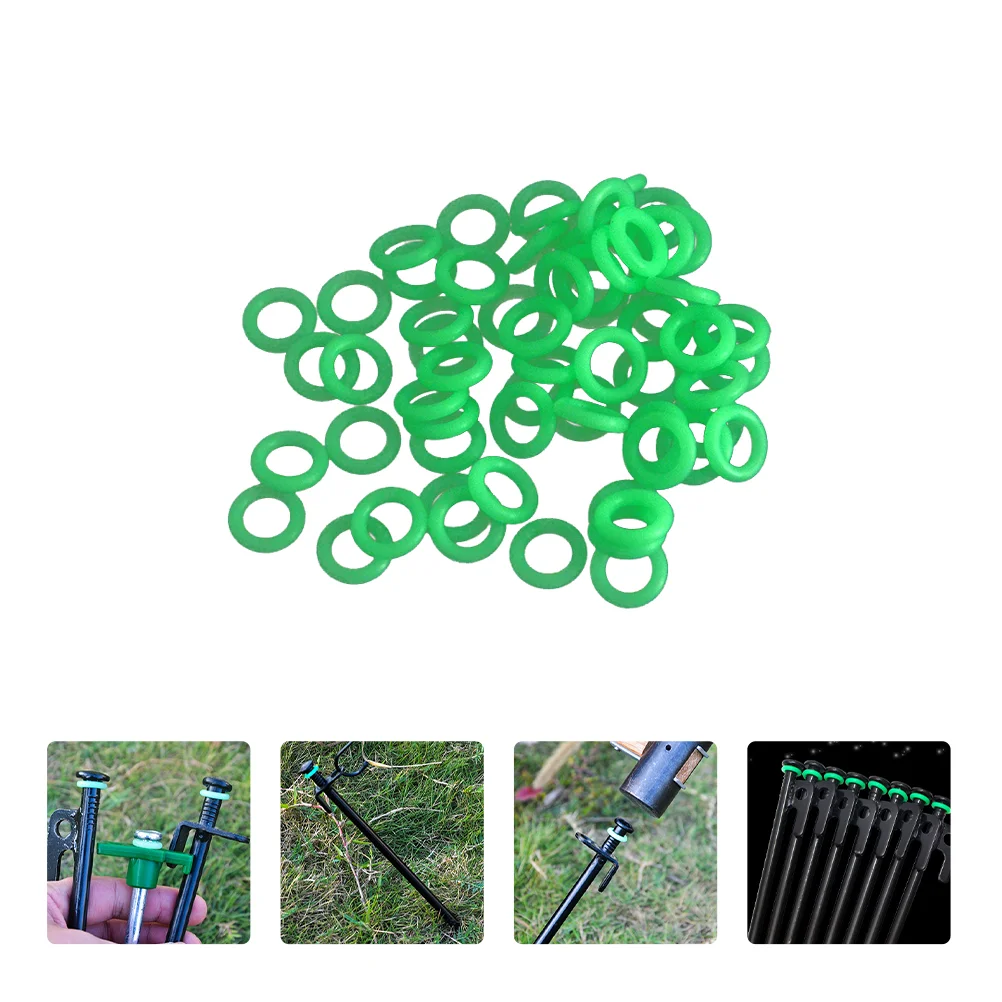 50 Pcs Ground Nail Luminous Circle Tent Fluorescent Rings Pegs Shine Camping Supplies Night Vision Stake Plastic Accessories