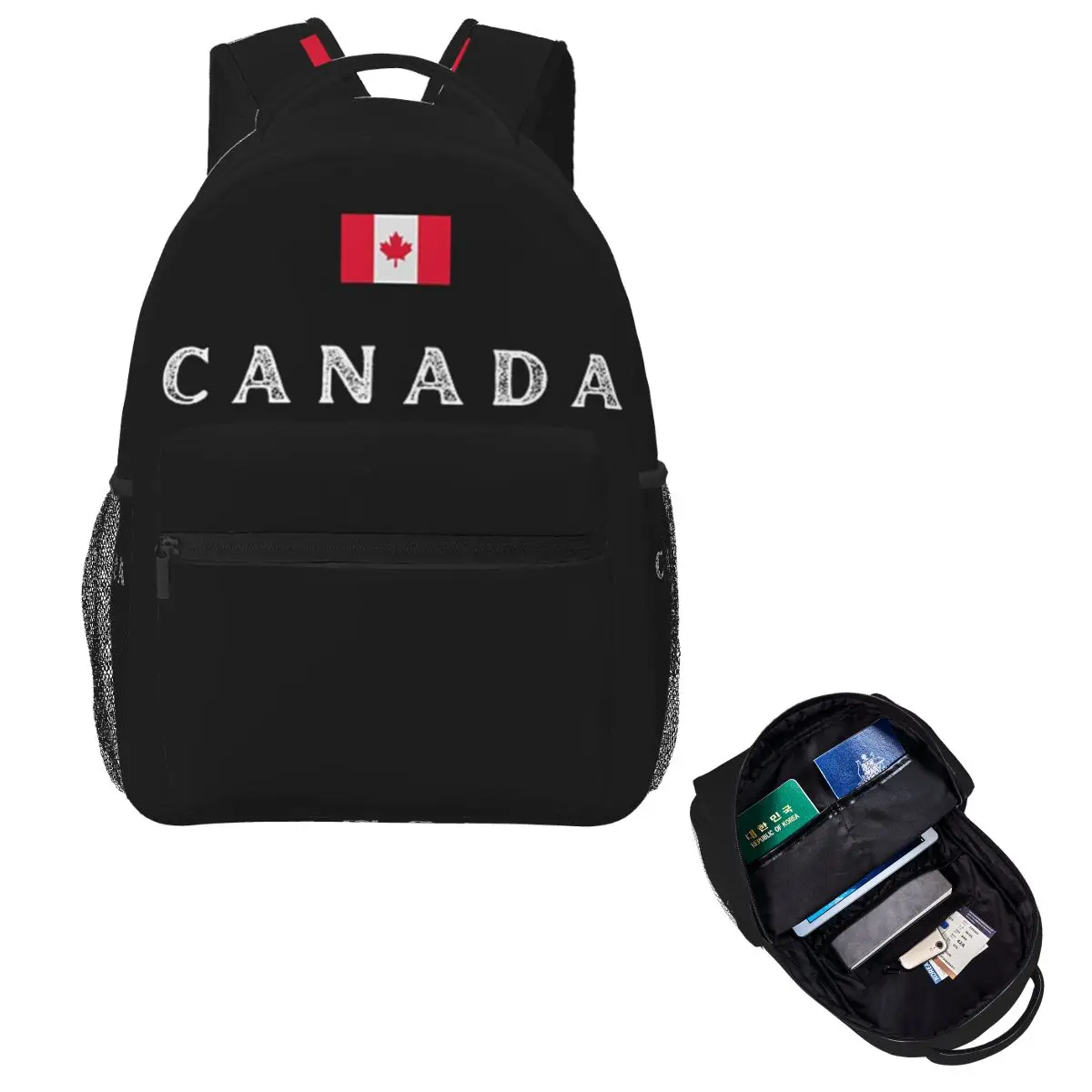 

Canada Flag National Culture Backpack Hot Sale Daypack Large Capacity Boys Girls BookBag School Bag Shoulder Bags for Men Women