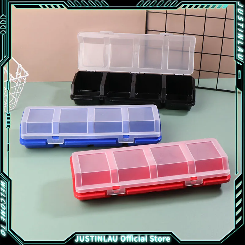 1Pcs Parts Storage Box Plastic Screw Organizer Box with 4 Compartment Tool Part Container Bin with Lid Display Storage Case