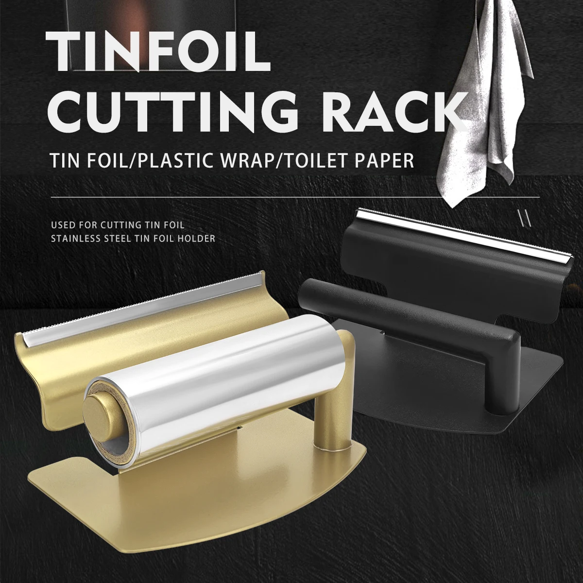 Tin Foil Cutter&Storage Dispenser with Anti-Slip Pad – Compact Foil Organizer for Salon Barbershop – Multi-Use Hairdressing Tool