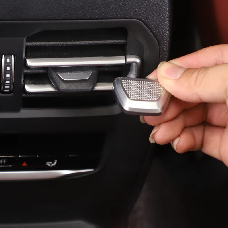 

For BMW 2 3 4 Series F44 G20 G22 20-24 Ailver Car Rear Row Air Outlet Adjusting Rod Cover Trim Stickers Interior Car Accessories