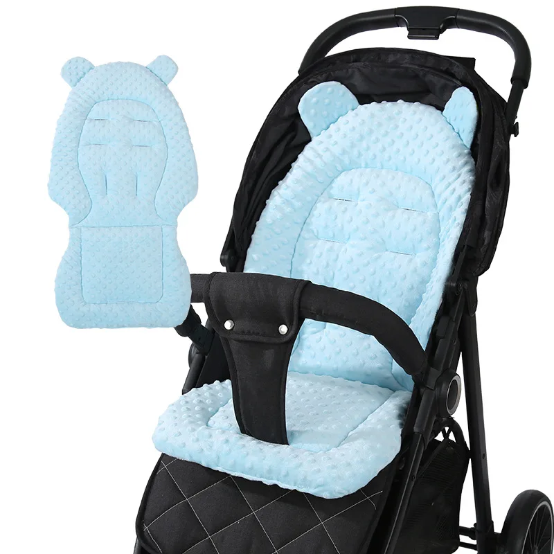 Cotton Double Sides Baby Stroller Pad Velvet Thicken Seat Cushion Dining Chair Pad Universal Baby Cart Mat Stroller Accessories