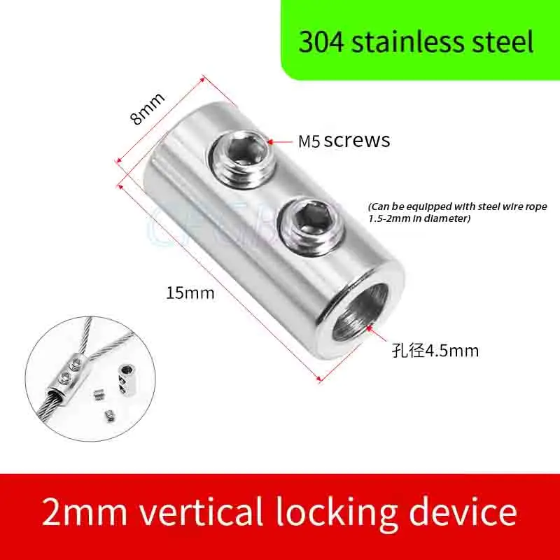 Metal Copper Fixed Clips Stainless Steel Wire Rope Cable Clamp Wire Lockers Ring Sling Fastener Tools Accessories
