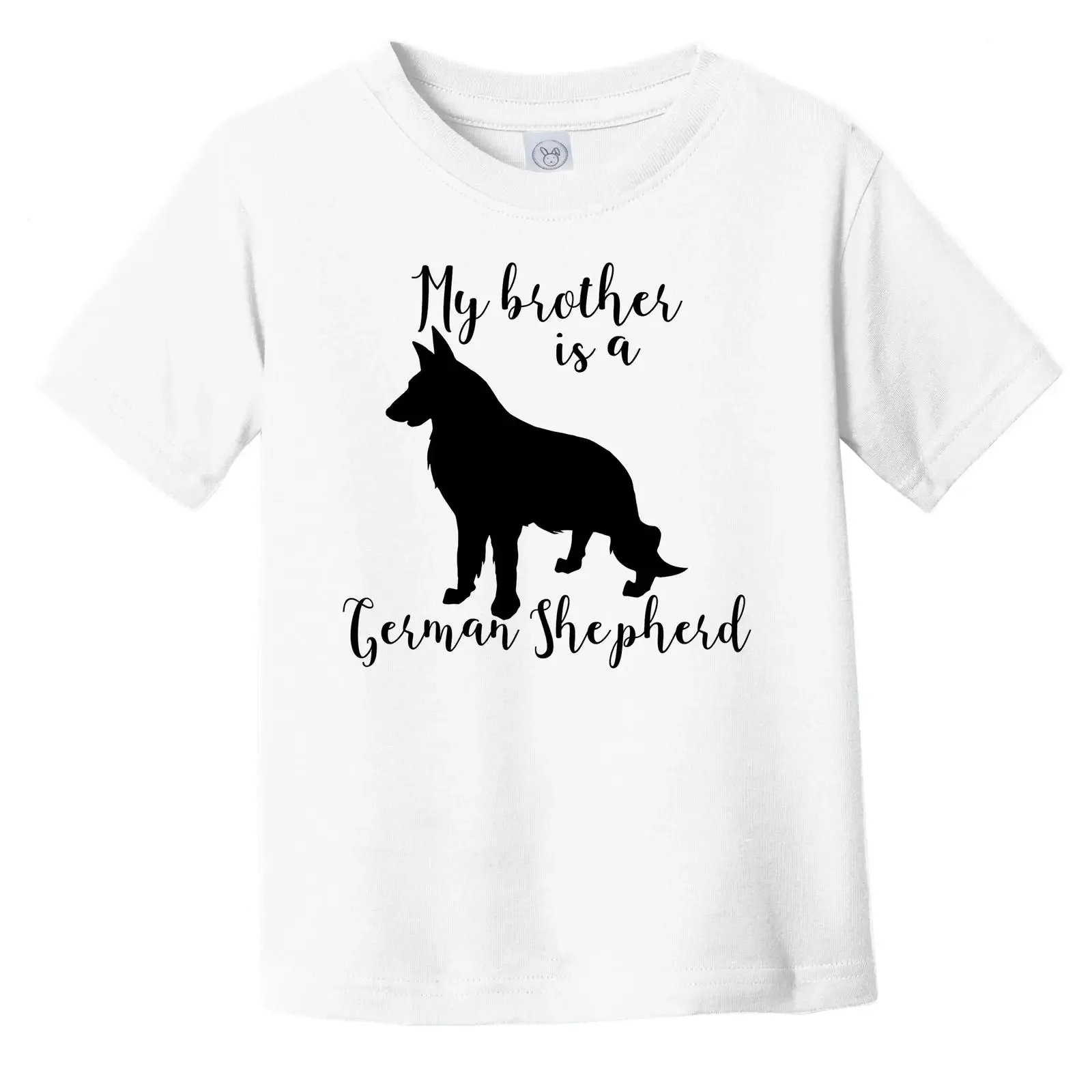 My Brother Is A German Shepherd Cute Dog Silhouette Infant Toddler T Shirt vintage Washed Slightly Unisex homme Breathable