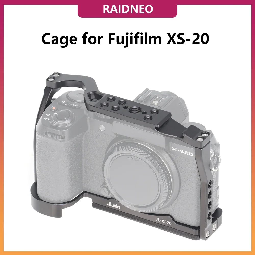 XS20 X-S20 Full Camera Cage for Fujifilm X-S20 Fuji Camera Metal Rig Extention Frame Protective Cage with Cold Shoe ARRI Holes