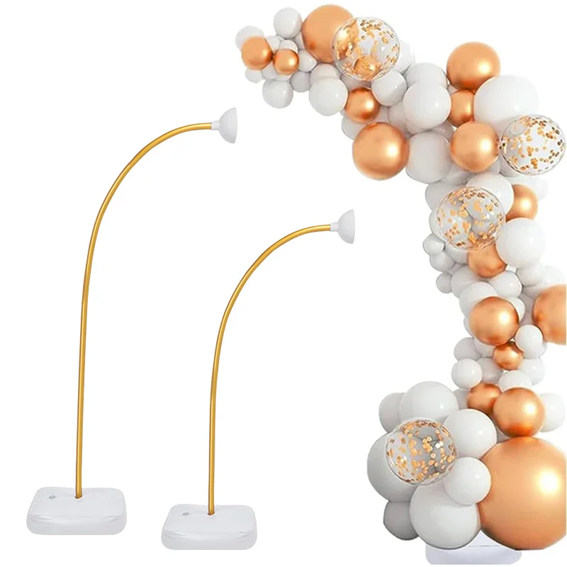 1.5m 2.5m White Gold Balloon Column Bent Tube Set Arch Frame Free Bending Balloon Stand Wedding Birthday Party Decoration