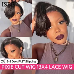 ISEE HAIR Short Bob Wig Lace Front Human Hair Wigs For Women Human Hair Straight Pixie Cut Wig 13X4 Lace Frontal Wig Human Hair