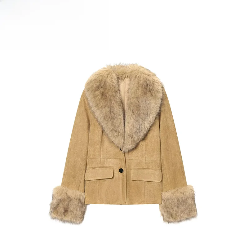 

Faionable повседневный женский костюм ZR Jaet, осенний новый универсальный простой верхняя одежда из полиэфирного волокна для женщин