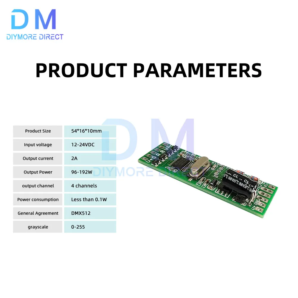 DMX512 DM-113 DC12-24V 2A 192W Constant Current Module Decoder Board 4-Channel Constant Voltage Decoder Board