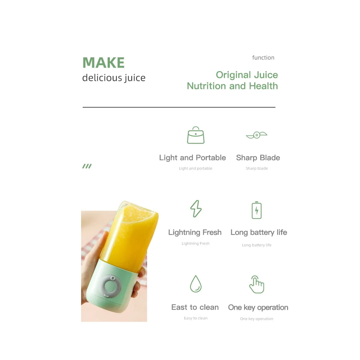 500ML przenośny Blender 6 Mini sokowirówka sokowirówka Blender elektryczny USB do owoców i warzyw sokowirówka-C