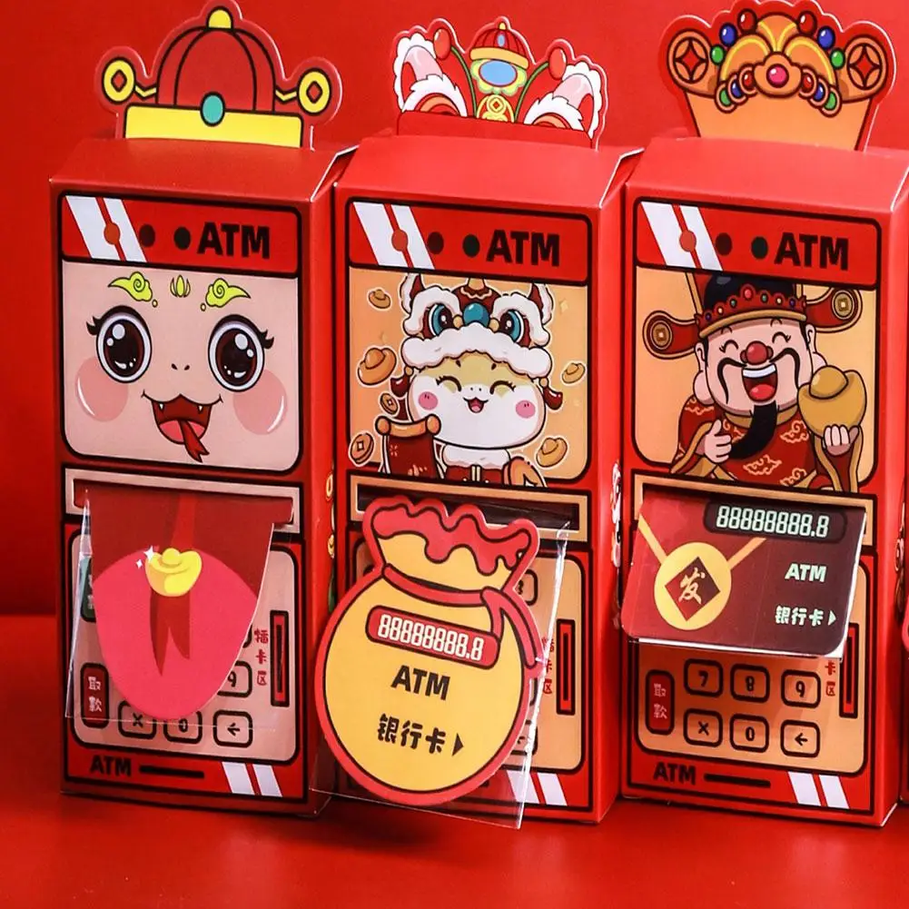 Creative ATM Red Envelope Chinese New Year Decoration Chinese Hongbao Lucky Money Bag Lunar Snake Year Decoration Supplies