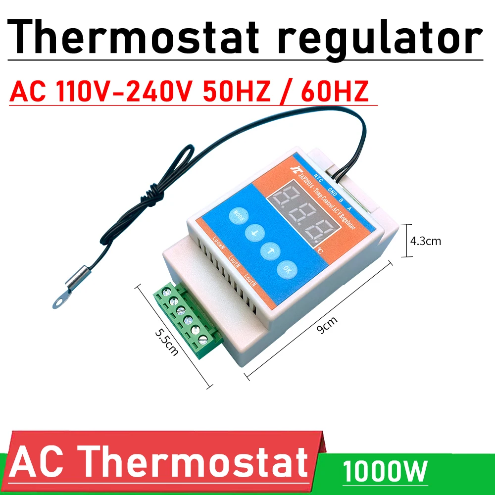 Termostato Controle de Temperatura Led Digital Regulador de Tensão Ventilador Chassi Regulador do Motor Regulador de Regulação de Velocidade Aquecimento ac 110v 220v