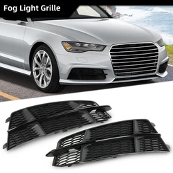 1Pair Car Fog Light Grille Cover For AUDI A6 C7 S-Line 2015-2018 Honeycomb Hex Cover Fog Lamp Grills