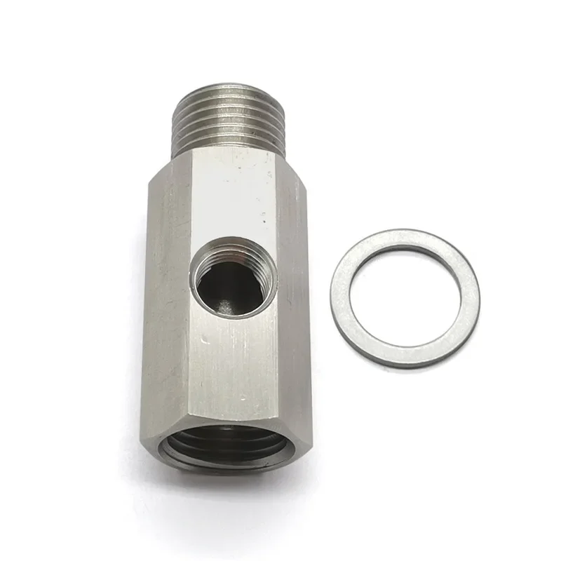 Stainless steel Oil Pressure Sensor Tee Adapter M16 x 1.5 to 1/8NPT Turbo Supply Feed Line Gauge for Water Temp Sensor Adaptor