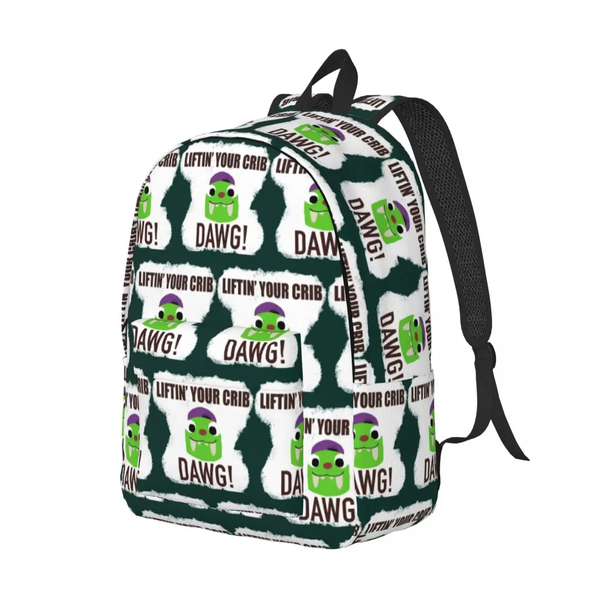 

LIFTIN' YOUR CRIB DAWG Backpack Daypack Large Capacity Kids BookBag School Bag Shoulder Bags for Men Women