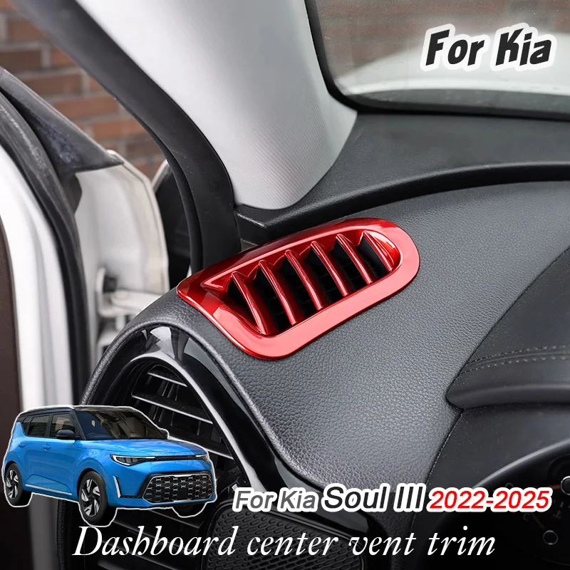 

For Kia Soul III 2022 2023 2024 2025 Car Sides of the dashboard AC Vent Trim Decorative frame modification Accessories Kit