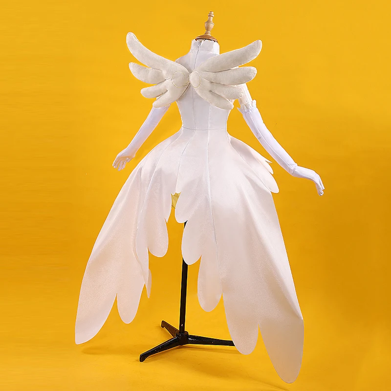 In  stock! Kinomoto Sakura Cosplay yellow and white pumpkin dress fairy women party costume C