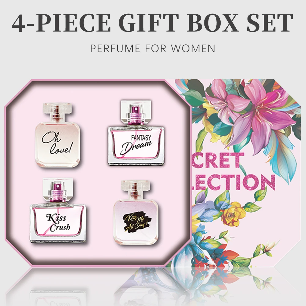 Women's Fragrance Sets Eau de Parfum Spray Coffret Set Gift for Women SECRET COLLECTION 2 Pc 1.7 Oz and 2 Pc 0.68oz EDP Set Long