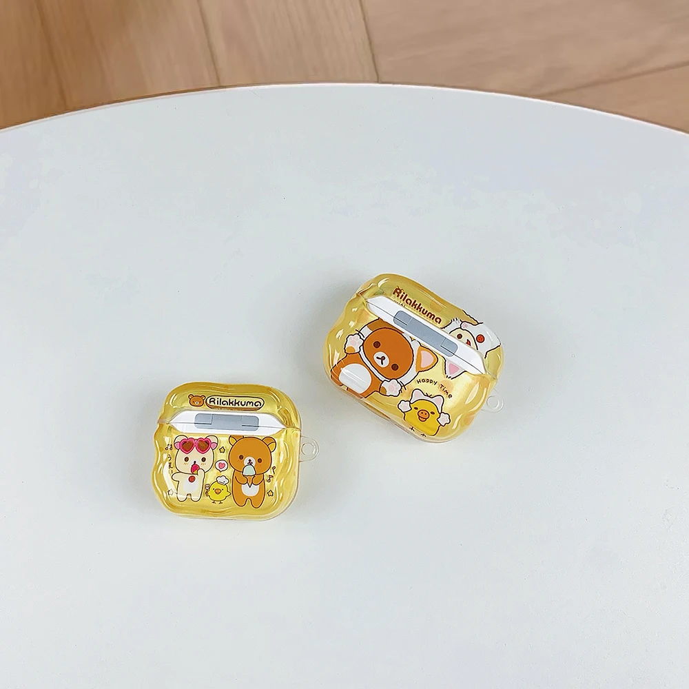 Moe T-TeddyBear R-Rilakkuma Earphone Case For Airpods Pro 2 3 Wireless Bluetooth Headset Protective Cover For Airpods 4 2 3 1