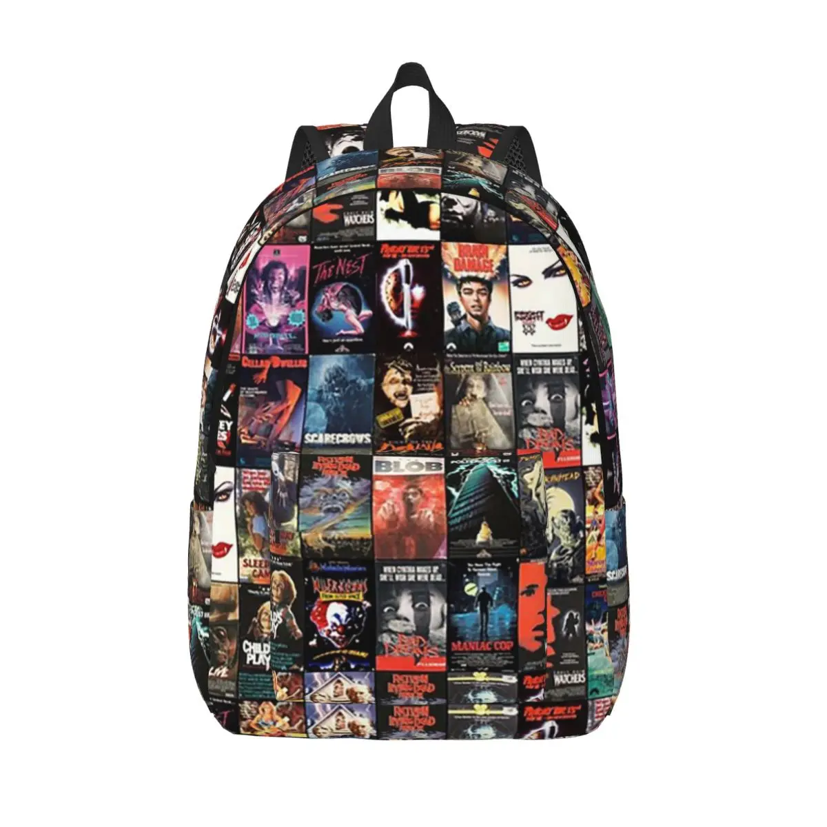 RETRO HORROR VHS ARTWORK - Student Backpack School Bag Hiking Travel Daypack for Men Women Bookbag Shoulder Bags