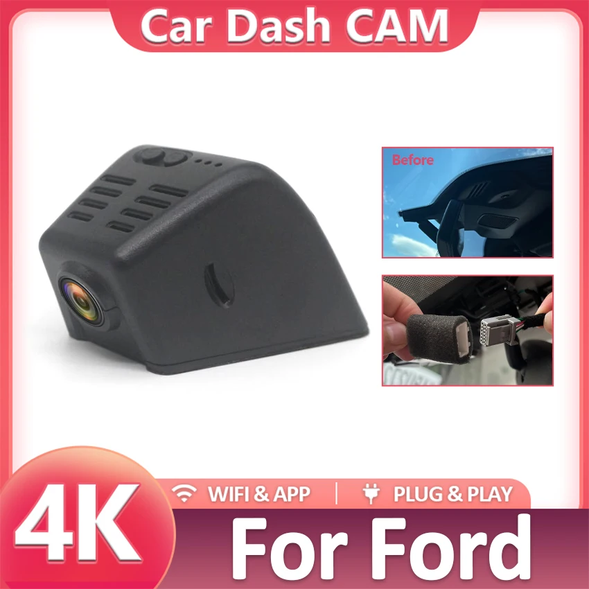 

4K Wi-Fi 3840*2160 Автомобильный видеорегистратор Видеокамера для Ford Lobo F-150 F-250 F-350 Raptor F150 F250 F350 2011~2023 Видеокамера